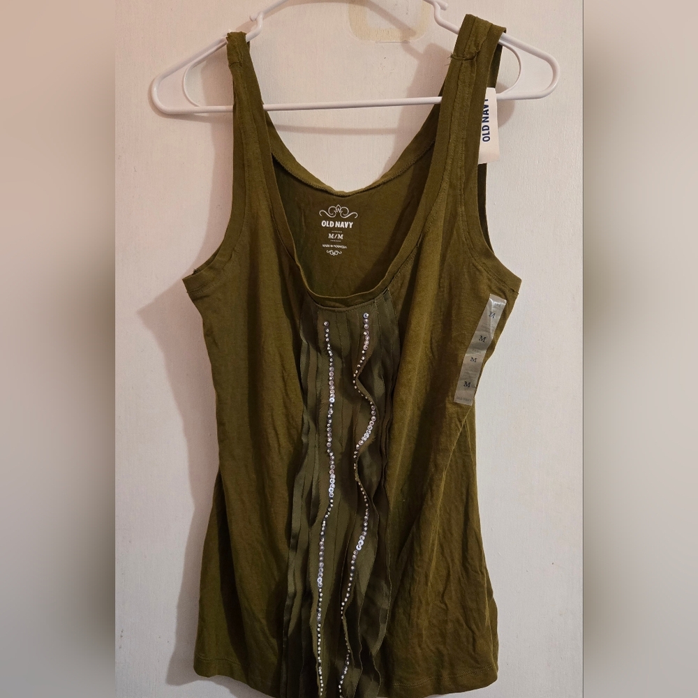 Old Navy Olive Green Women's Top Size Medium